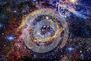 The Helix Nebula in deep space. Elements of this image furnished by NASA