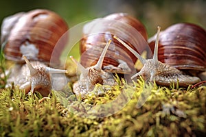 Helix pomatia also Roman snail, Burgundy snail