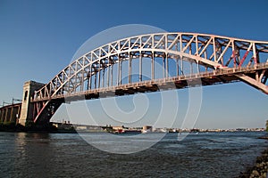 The Hell Gate Bridge over the river, New York