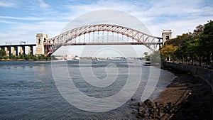 Hell Gate Bridge, view from Astoria Park, Queens, NY, USA