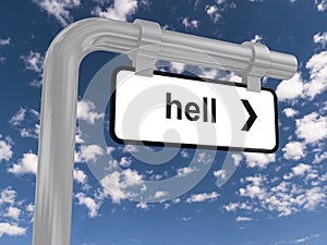 Hell road sign