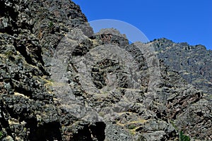 Hell`s Canyon Oregon and Idaho volcanic rock and limestone geologic feature horizontal