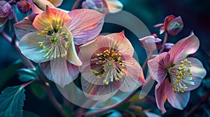 Hellebores flowers