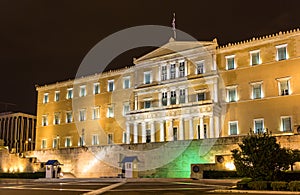 Hellenic Parliament at night - Athens