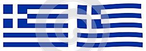 Hellenic Republic Greece flag. Simple and slightly waving vers