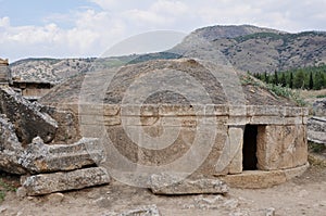 Hellenic Tumulus, Hierapolis or Holy City, Pamukkale, Denizli Province, Turkey