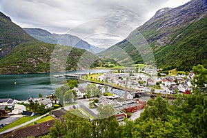 Hellesylt village near Geiranger fjord, Norway