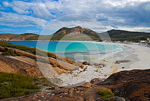 Hellfire Bay, beautiful rocky coast and white sand beach, WA, Australia