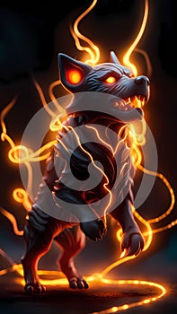 Hellhound 3d cartoon character illustration ai generated