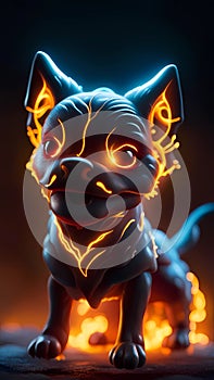 Hellhound 3d cartoon character illustration ai generated