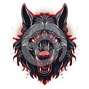 Hellhound On White Background Logo. Generative AI