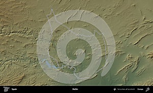 Hellin outlined, Spain. Physical