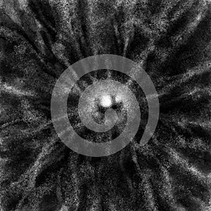 Hellish eye of demon. Black and white photo