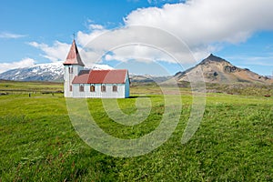 Hellnar church, Iceland photo