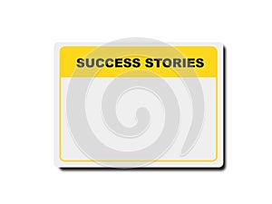 success stories tag on white