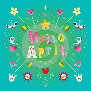 Hello April greeting card