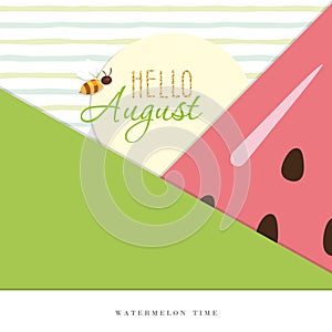 Hello august. Summer abstract background.