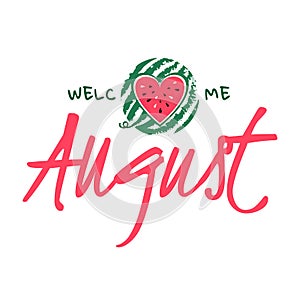 Hello august watermelon banner