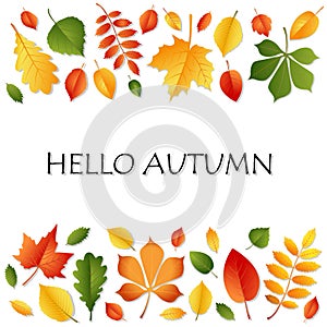Hello Autumn Card with Leaves Fal