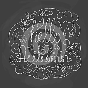 Hello Autumn Card with lettering.