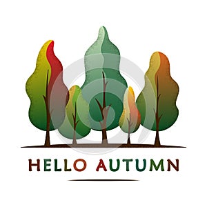 Hello autumn - creative concept with fall tone forest