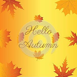 Hello Autumn. Goodbye Summer. Vector illustration on the back