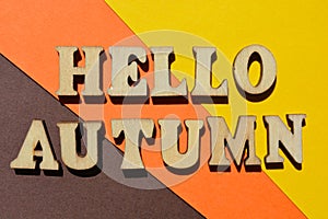 Hello Autumn, phrase as banner headline