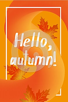 Hello autumn poster template. Can be used for advertising and promotion, season offer, design gift card, flyer or