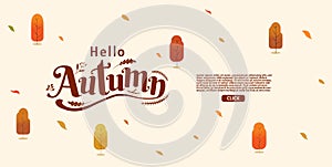 Hello Autumn, Thanksgiving day, fall, Typography, Calligraphy design, vector