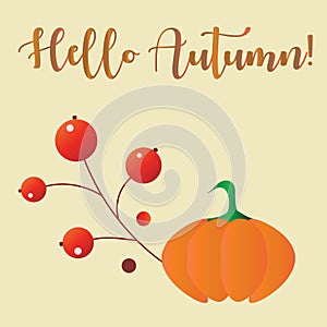 hello autumn theme with pumpkin - Halloween illustration