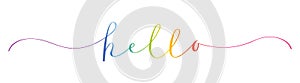 HELLO colorful brush calligraphy banner