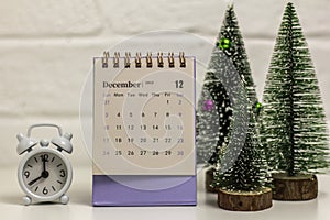 Hello, December.Desk calendar for December 2023.Calendar for planning the month