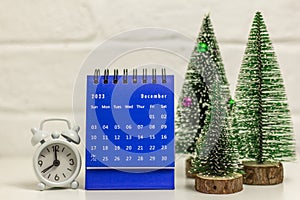 Hello, December.Desk calendar for December 2023.Calendar for planning the month