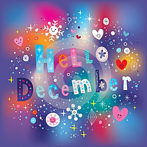 Hello December greeting card