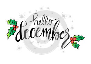 Hello December lettering.