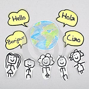 En diferente internacional globalmente extranjero idiomas 