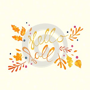 Hello Fall hand lettering