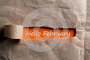 Hello February - handwriting in uncover letter. Last winter month, leap-year