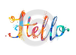 Hello. Hand written splash paint letters