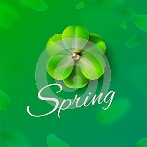 Hello, hi spring green background stock vector illustration. Realistic flower. Templates for placards, banners, flyers