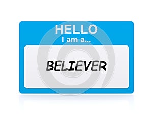 Hello i am a believer Name Tag