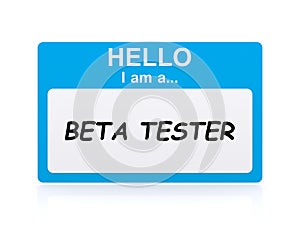 Hello i am a beta tester Name Tag
