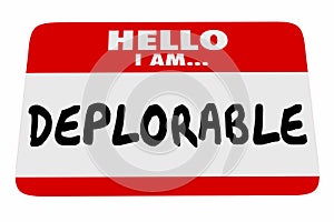 Hello I Am Deplorable Name Tag Greeting Words