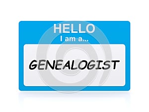 Hello i am a genealogist Name Tag photo