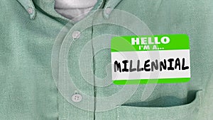 Hello I am a Millennial Generation Y Nametag Sticker