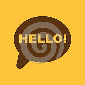 The hello icon. Greet and hi symbol. Flat