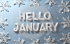 Hello January greeting card