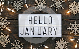 Hello January greeting card