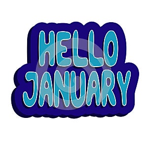 Hello January lettering