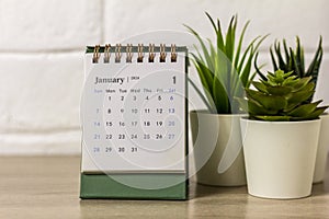 Hello January. Planning calendar for January 2024 on the desktop
